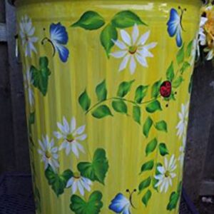 20 Gallon Bright Yellow -Daisy, Greenery, Butterflies and Ladybugs