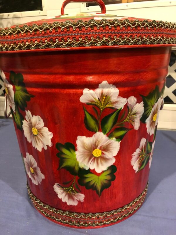 Beautifully Painted Floral Can Image