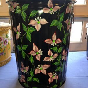 20 Gallon white wash, fuchsia, purple, blue floral, greenery. The Painted Can