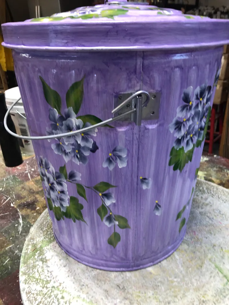 Purple Wash With Purple Hydrangea Can Image